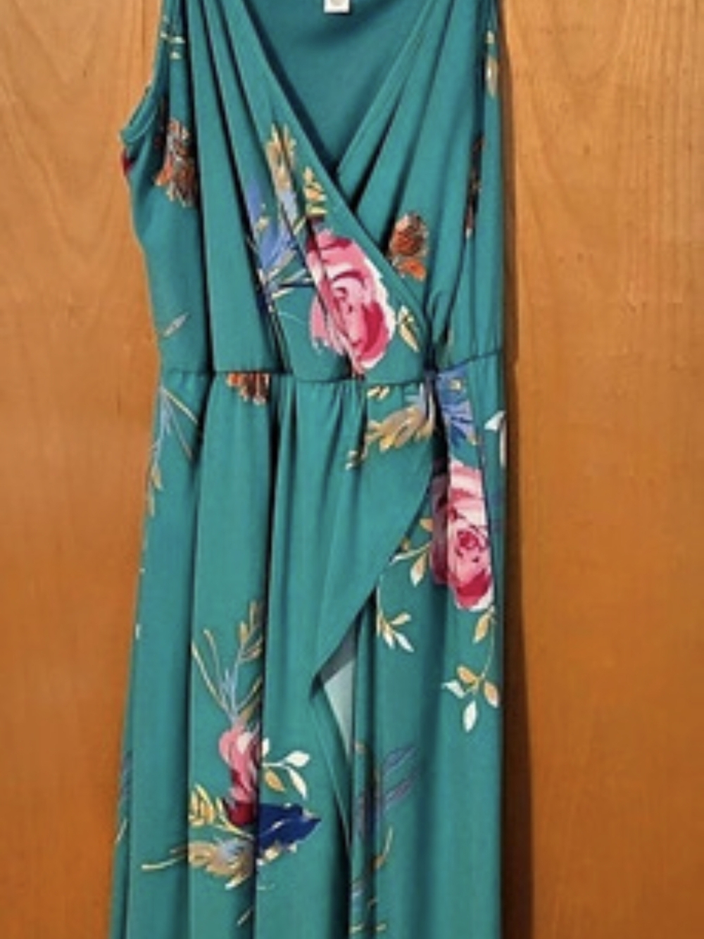 miami Floral Maxi Dress in Green & Pink Size Medium